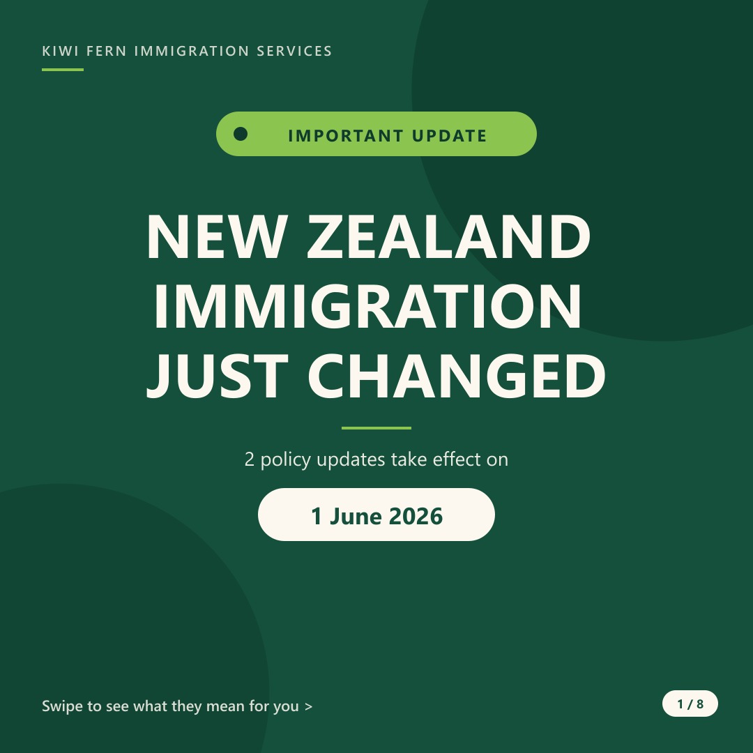 New Zealand immigration policy changes effective 1 June 2026 for AEWV and Active Investor Plus visa applicants